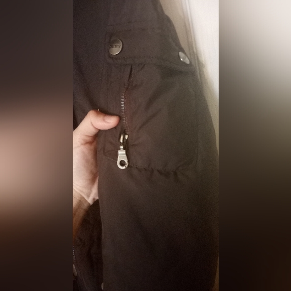 Chocolate Brown DKNY XS Jacket Gorgeous Lining, adjustable waist - Picture 9 of 11